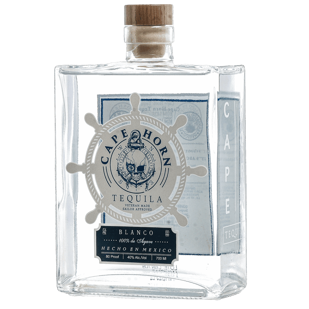 Cape Horn Blanco tequila bottle with cork